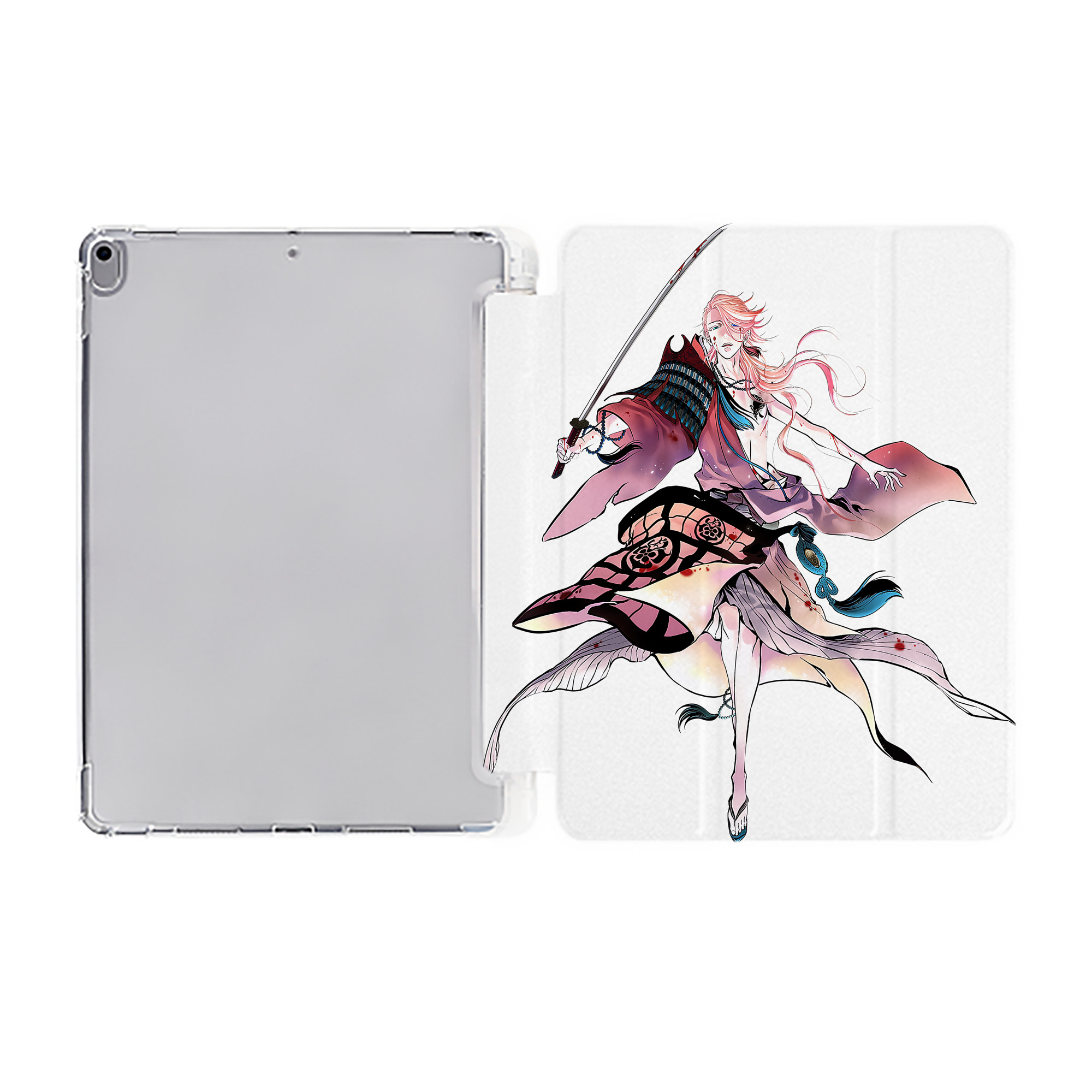 （画像用） 刀剣乱舞 Touken Ranbu IPad ケース ペン収納付き 三つ折りスタンド PUレザー×シリコン 対応機種9.5/10.5/10.9インチ